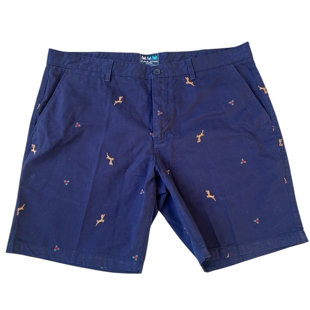 Charleston Threads Men’s Holiday Christmas Embroidered Shorts